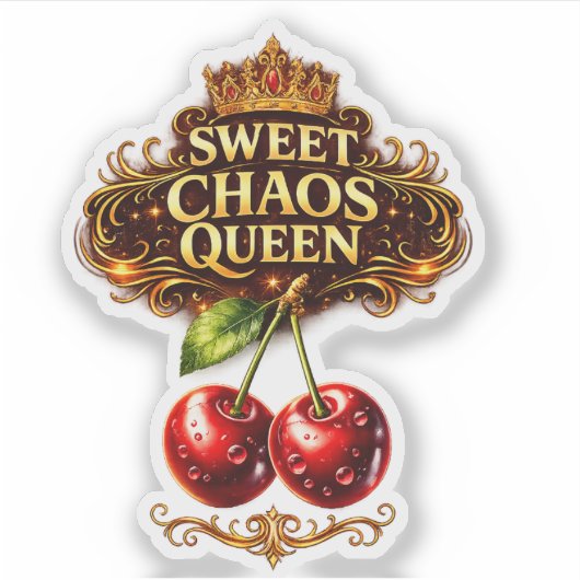 Sweet Chaos Queen Cherry Sticker (Voorkant)