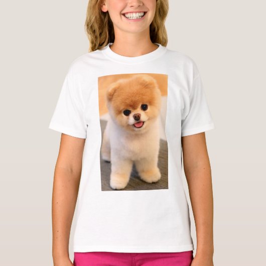 Sweet Charming Pomeranian Unique Girls' T-Shirt. T-shirt (Voorkant)