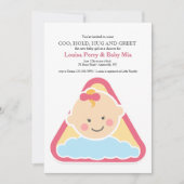 Sweet Cheeks Baby Girl Douche Uitnodiging (Voorkant)