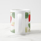 Sweet Cheeks Custom Red Strawberries White Flowers Grote Koffiekop (Achterkant)