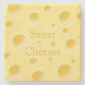 "Sweet Cheese" in  grillige kaas Stenen Onderzetter (Voorkant)