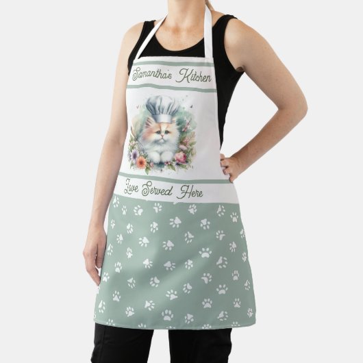Sweet Chef Cat Pet Gepersonaliseerde keuken Pawpri Schort (Insitu)