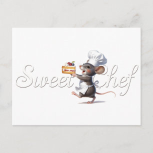 "Sweet Chef" Illustratie van het muislogo Feestdagenkaart