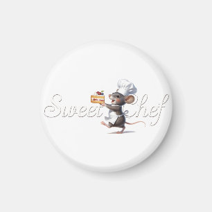 "Sweet Chef" Illustratie van het muislogo Magneet