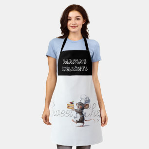 "Sweet Chef" Illustratie van het muislogo Schort