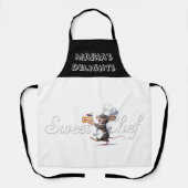 "Sweet Chef" Illustratie van het muislogo Schort (Voorkant)