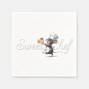 "Sweet Chef" Illustratie van het muislogo Servet