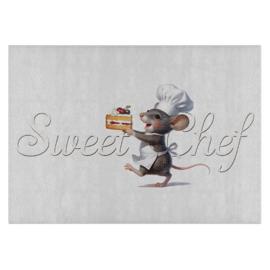 "Sweet Chef" Illustratie van het muislogo Snijplank (Voorkant)