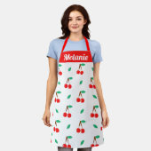 Sweet Cherries Pattern on White Personalized Schort (Gedragen)