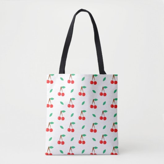 Sweet Cherries Pattern on White Tote Bag (Voorkant)