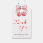 Sweet Cherry Baby shower Dank u voor uw gunst Cadeaulabel (Voorkant)