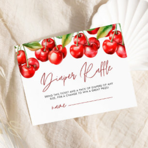 Sweet Cherry Baby shower Luier Raffle Informatiekaartje