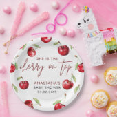 Sweet Cherry Baby shower Papieren Bordje (Feest)