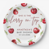 Sweet Cherry Baby shower Papieren Bordje (Voorkant)