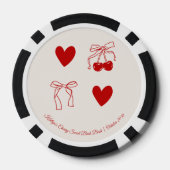 Sweet Cherry Bachelorette Party Favoriet Poker Chi Poker Chips (Achterkant)