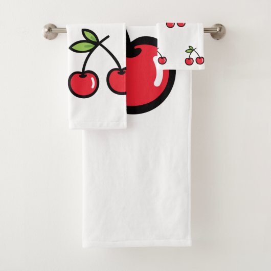Sweet Cherry Bath Towel Set Bad Handdoek (Insitu)