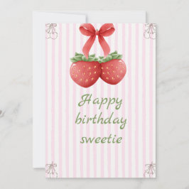 Sweet Cherry Birthday – Roze & Witte Elegantie Kaart