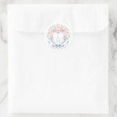 Sweet Cherry Blossom Crest | Monogram bruiloft Ronde Sticker (Tas)