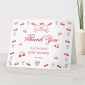 Sweet Cherry Blush Blossom Baby shower Bedankt (Voorkant)