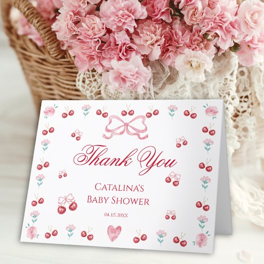 Sweet Cherry Blush Blossom Baby shower Bedankt