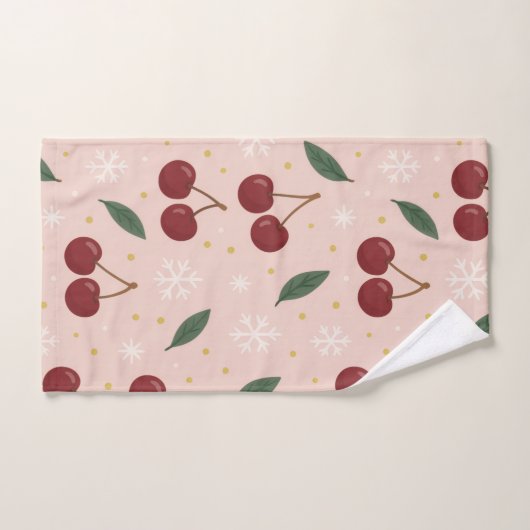 🍒🌸Sweet Cherry Blush Snow Collection Bad Handdoek (Handdoek)