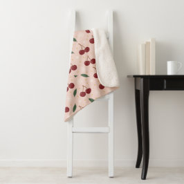 🍒🌸Sweet Cherry Blush Snow Collection Sherpa Deken
