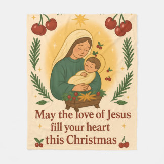 Sweet Cherry Christmas – Divine Love Collection Fleece Deken