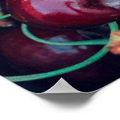 Sweet cherry close-up top uitzicht achtergrond poster (Hoek)