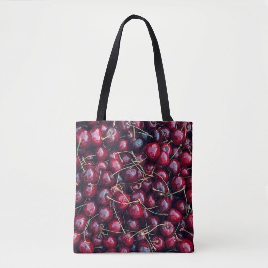 Sweet cherry close-up top uitzicht achtergrond tote bag (Voorkant)