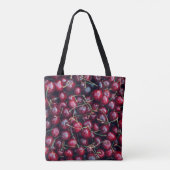 Sweet cherry close-up top uitzicht achtergrond tote bag (Achterkant)