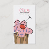 Sweet Cherry Cupcake Bakery Dessert Profile Card Visitekaartje (Voorkant)