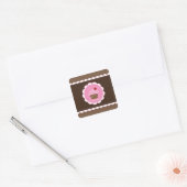 Sweet Cherry Cupcake Vierkante Sticker (Envelop)