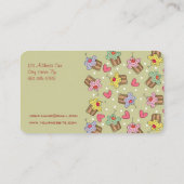 Sweet Cherry Cupcakes Bakery Dessert Profile Card Visitekaartje (Achterkant)