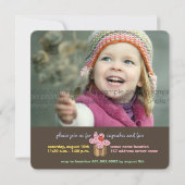 Sweet Cherry Cupcakes Kids Birthday Uitnodiging (Achterkant)