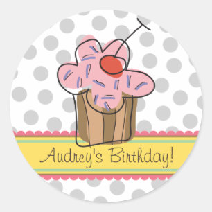 Sweet Cherry Cupcakes Verjaardagscadeau Label Stic