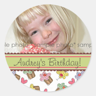 Sweet Cherry Cupcakes Verjaardagscadeau Label Stic