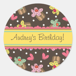 Sweet Cherry Cupcakes Verjaardagscadeau Label Stic