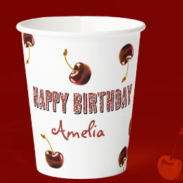 Sweet Cherry gepersonaliseerd Papieren Bekers