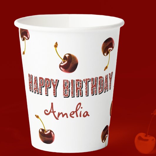 Sweet Cherry gepersonaliseerd Papieren Bekers