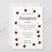 Sweet Cherry gepersonaliseerd verjaardagsfeestje Kaart (Voorkant)