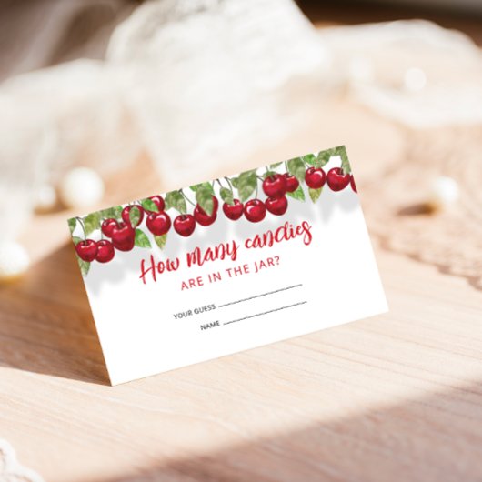 Sweet Cherry Hoeveel Snoepjes Informatiekaartje