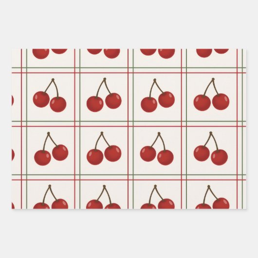 🎁 Sweet Cherry Holiday Gift Wrap Collection Inpakpapier Vel (Voorkant 2)