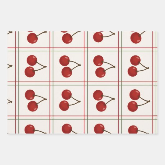 🎁 Sweet Cherry Holiday Gift Wrap Collection Inpakpapier Vel (Voorkant)