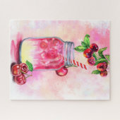 Sweet Cherry Juice Cool Drink Jigzaag Puzzle Legpuzzel (Horizontaal)