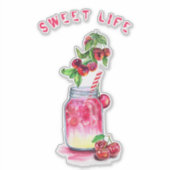 Sweet Cherry Juice Cool Drink Party Sticker (Voorkant)