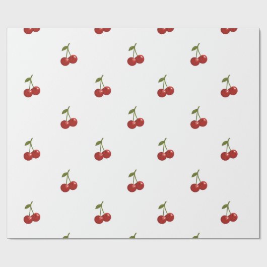 🍒 Sweet Cherry Minimal Elegant Tissue Paper Cadeaupapier (Vlak)