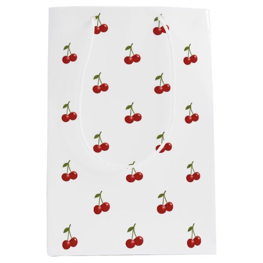 🍒 Sweet Cherry Minimal Elegant Tissue Paper Medium Cadeauzakje (Voorkant)