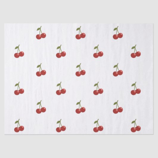 🍒 Sweet Cherry Minimal Elegant Tissue Paper Tissuepapier (Voorkant)