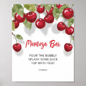 Sweet Cherry Momosa Bar Baby shower Poster (Voorkant)