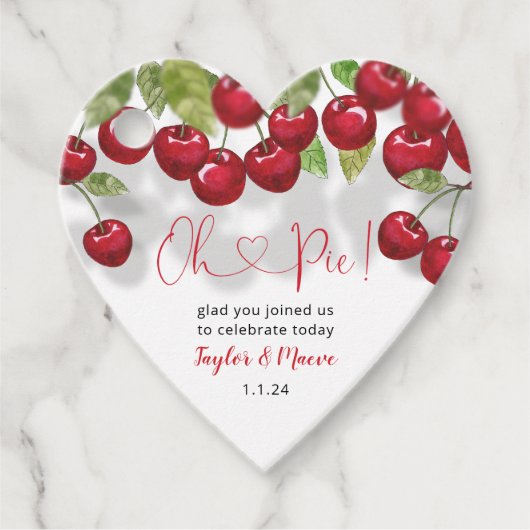 Sweet Cherry Oh Pie Baby shower Bedankjes Labels (Voorkant)